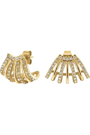 ROSEFIELD Oslnivé pozlacené náušnice s krystaly Swarovski JECCG-J1029