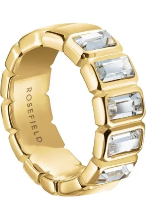 ROSEFIELD Okouzlující pozlacený prsten s krystaly Iconic JRIO 48 mm