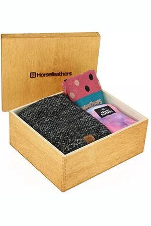 Horsefeathers Dárkový box dámských zimních doplňků (kulich + ponožky + nákrčník)