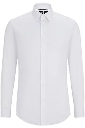 HUGO BOSS Extra-slim-fit shirt in easy-iron cotton-blend poplin