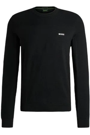 HUGO BOSS Branded crew-neck sweater in dry-flex fabric