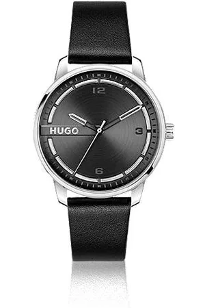 HUGO BOSS Stainless-steel watch with leather strap