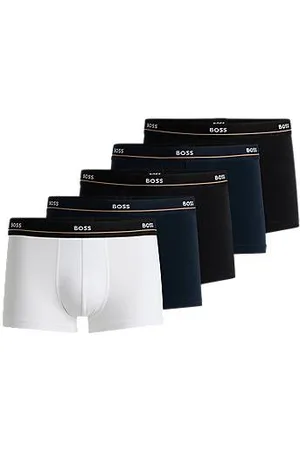 HUGO BOSS Five-pack of stretch-cotton trunks with logo waistbands