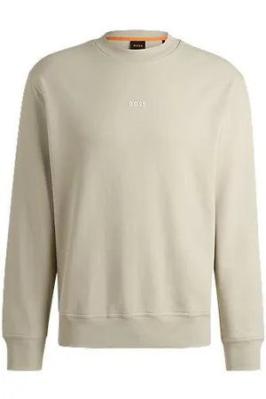 HUGO BOSS Relaxed-fit sweatshirt in cotton terry with contrast logo