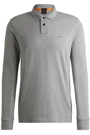 HUGO BOSS Stretch-cotton slim-fit polo shirt with logo patch
