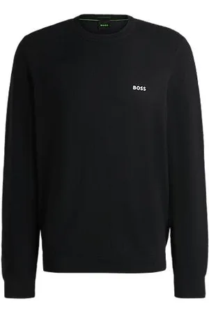 HUGO BOSS Branded crew-neck sweater in dry-flex fabric