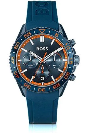 HUGO BOSS Silicone-strap chronograph watch with tonal dial