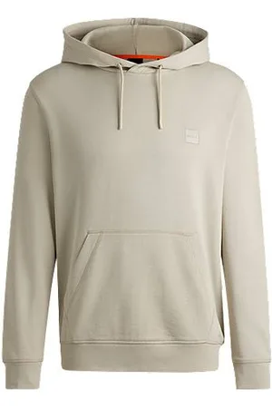 HUGO BOSS Regular-fit hoodie in cotton terry with logo patch