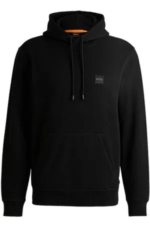 HUGO BOSS Regular-fit hoodie in cotton terry with logo patch
