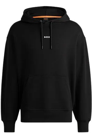 HUGO BOSS Fleece hoodie in cotton terry with contrast logo