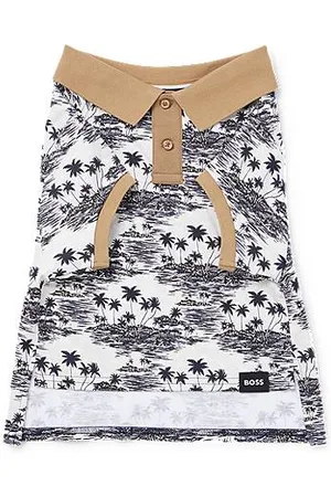 HUGO BOSS Dog polo shirt in cotton with palm-tree print