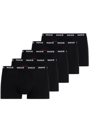 HUGO BOSS Five-pack of stretch-cotton trunks with logo waistbands