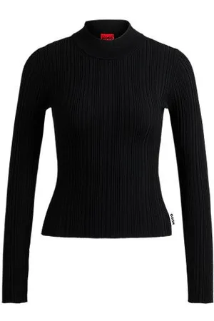 HUGO BOSS Slim-fit sweater with irregular ribbed structure