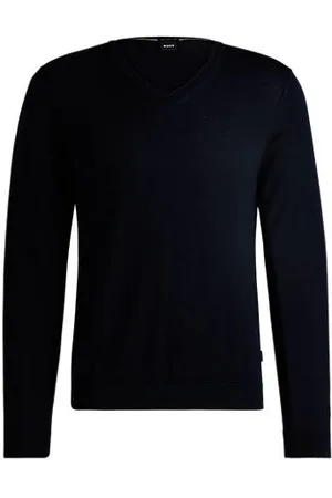 HUGO BOSS V-neck sweater in merino wool
