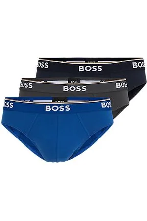 HUGO BOSS Three-pack of stretch-cotton briefs with logo waistbands