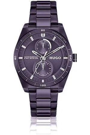 HUGO BOSS Plated steel watch with geometric case