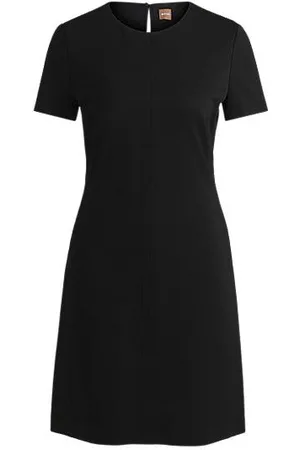 HUGO BOSS Slim-fit crew-neck dress in stretch fabric
