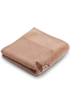 HUGO BOSS Cotton hand towel with embroidered florals and velvet stripe