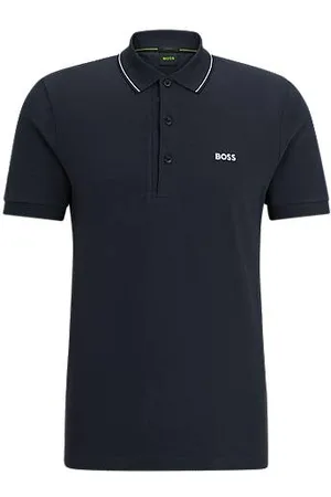 HUGO BOSS Cotton-piqué slim-fit polo shirt with tonal logo