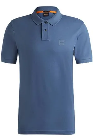 HUGO BOSS Slim-fit stretch-cotton polo shirt with logo patch