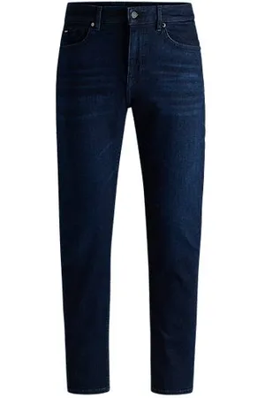 HUGO BOSS Maine Regular-fit jeans in dark-blue super-soft denim