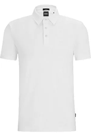 HUGO BOSS Slim-fit polo shirt in cotton with rubberised logo