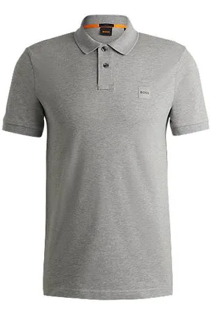 HUGO BOSS Slim-fit stretch-cotton polo shirt with logo patch
