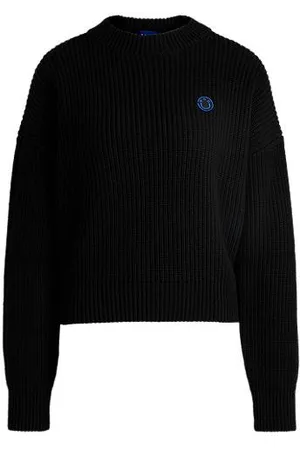 HUGO BOSS Relaxed-fit sweater with Happy patch