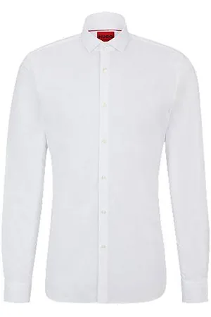 HUGO BOSS Extra-slim-fit shirt in cotton poplin with spread collar