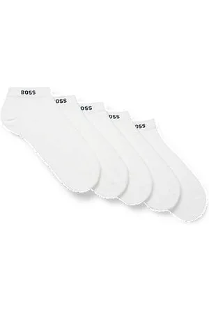 HUGO BOSS Five-pack of cotton-blend ankle socks with branding