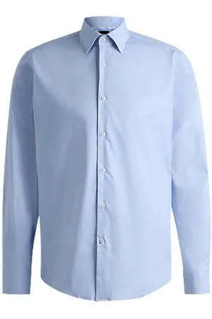 HUGO BOSS Regular-fit shirt in easy-iron pepita stretch cotton