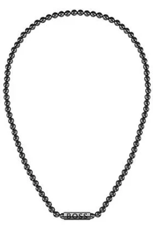 HUGO BOSS Beaded necklace with branded octagonal closure