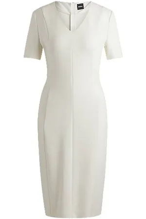 HUGO BOSS V-neck dress in stretch fabric