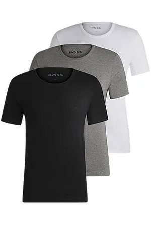 HUGO BOSS Three-pack of logo-embroidered T-shirts in cotton
