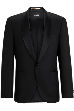 HUGO BOSS Regular-fit tuxedo jacket in virgin-wool serge