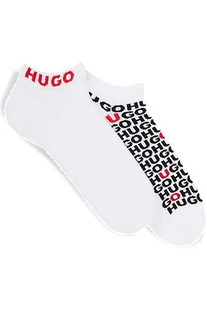 HUGO BOSS Two-pack of cotton-blend ankle socks with logos