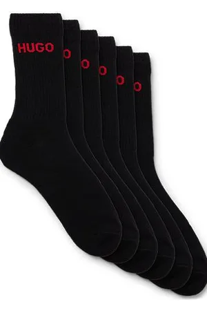 HUGO BOSS Six-pack of quarter-length socks with logo detail