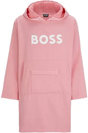 HUGO BOSS Logo beach hoodie in cotton with kangaroo pocket