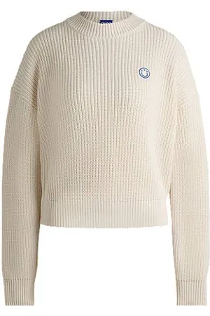 HUGO BOSS Relaxed-fit sweater with Happy patch
