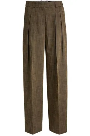 HUGO BOSS Regular-fit trousers with pleated front