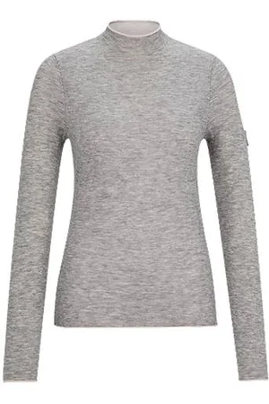 HUGO BOSS Equestrian soft-knit sweater with two-tone effect