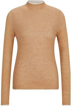 HUGO BOSS Equestrian soft-knit sweater with two-tone effect
