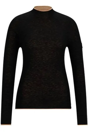 HUGO BOSS Equestrian soft-knit sweater with two-tone effect