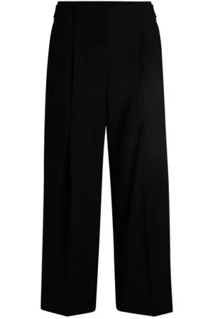 HUGO BOSS Regular-fit high-waisted trousers in virgin wool