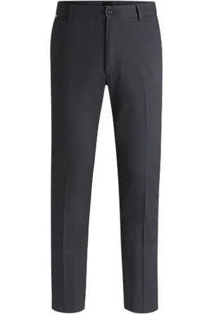 HUGO BOSS Regular-fit trousers in micro-patterned stretch cotton
