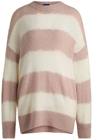 HUGO BOSS Oversized-fit sweater with irregular block stripes