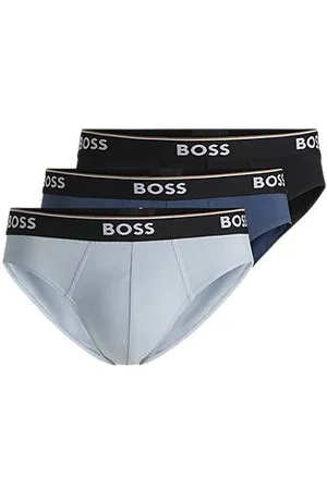 HUGO BOSS Three-pack of stretch-cotton briefs with logo waistbands