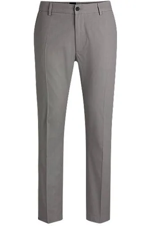 HUGO BOSS Regular-fit trousers in micro-patterned stretch cotton