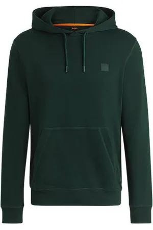 HUGO BOSS Regular-fit hoodie in cotton terry with logo patch