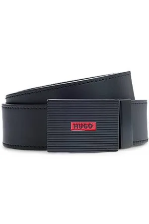 HUGO BOSS Italian-leather reversible belt with plaque buckle